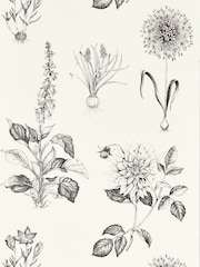 Clarke and Clarke Charcoal Roseraie Wallpaper Sample - Image 1 of 1