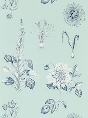 Clarke and Clarke Seaglass Roseraie Wallpaper Sample - Image 1 of 1