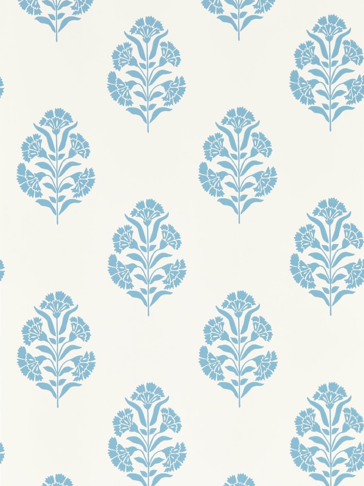 Clarke and Clarke Denim Standen Wallpaper Sample - Image 1 of 1
