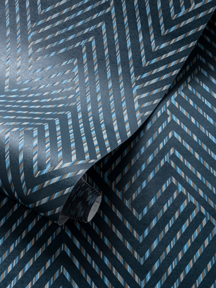 Clarke and Clarke Grassetto Midnight Grassetto Wallpaper Sample - Image 1 of 1 Clarke and Clarke Grassetto Midnight Grassetto Wallpaper Sample - Image 1 of 1