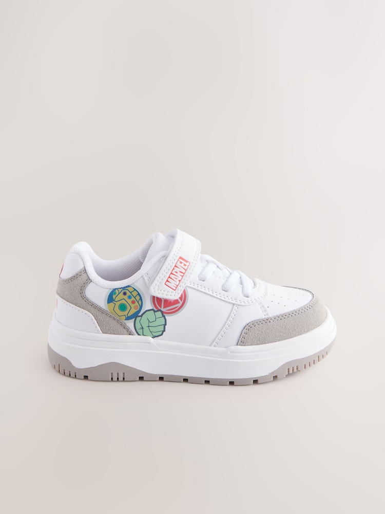 Neutral White Marvel Touch Fastening Elastic Lace Trainers - Image 2 of 5