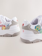 Neutral White Marvel Touch Fastening Elastic Lace Trainers - Image 3 of 5