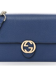 Gucci Blue Calfskin Leather Silver Shoulder Bag - Image 3 of 4