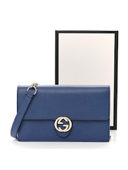 Gucci Blue Calfskin Leather Silver Shoulder Bag - Image 4 of 4