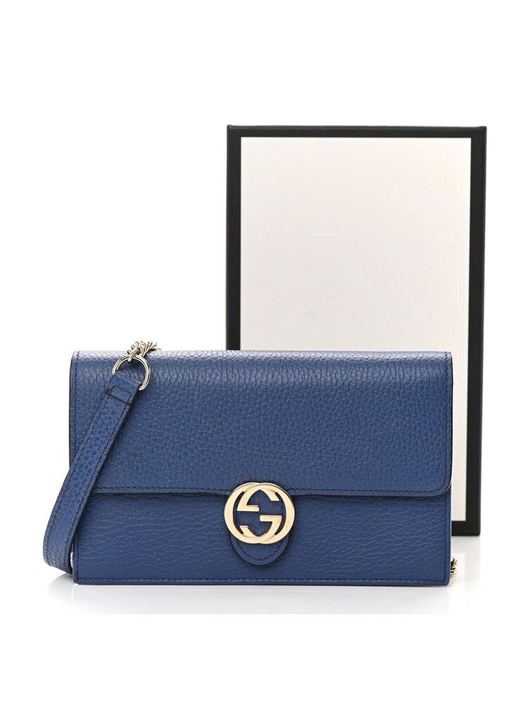 Gucci Blue Calfskin Leather Silver Shoulder Bag - Image 4 of 4