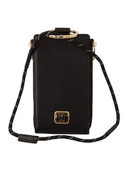 Dolce & Gabbana Leather Logo Plaque Neck Strap Card Coin Black Wallet - Image 1 of 6