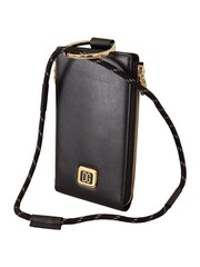 Dolce & Gabbana Leather Logo Plaque Neck Strap Card Coin Black Wallet - Image 3 of 6
