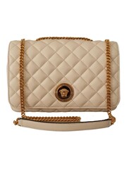Versace White Nappa Leather Medusa Shoulder Bag - Image 1 of 6
