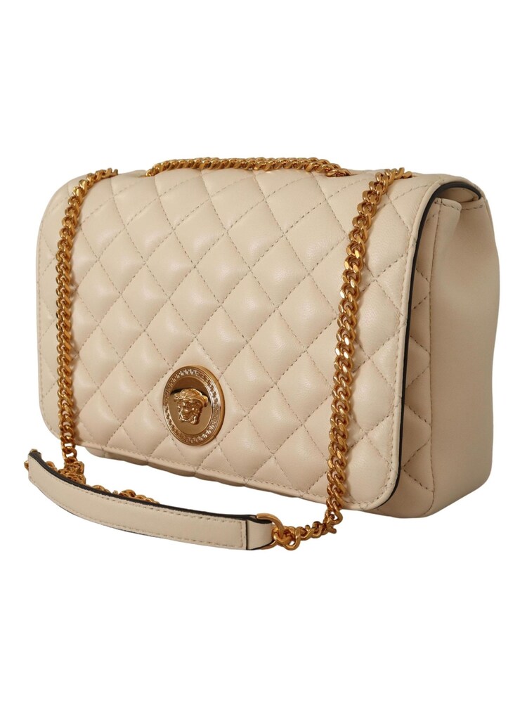 Versace White Nappa Leather Medusa Shoulder Bag - Image 2 of 6