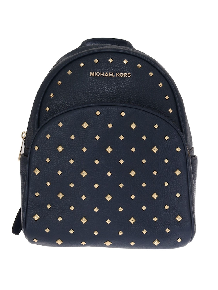 Michael Kors Navy Blue Abbey Leather Backpack Bag - Image 1 of 5
