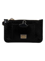 Dolce & Gabbana Leather Coin Purse Wristlet Mirror Agnese Black Wallet - Image 1 of 4
