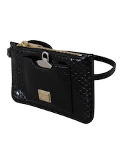 Dolce & Gabbana Leather Coin Purse Wristlet Mirror Agnese Black Wallet - Image 3 of 4