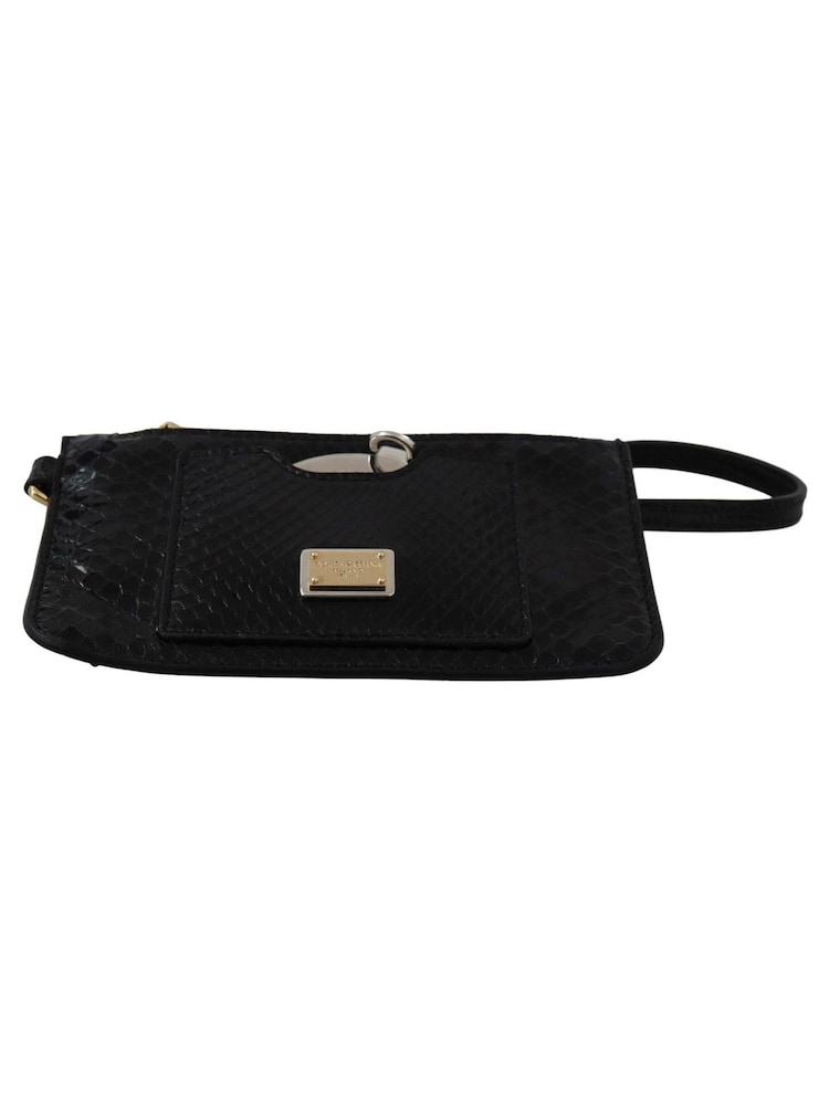Dolce & Gabbana Leather Coin Purse Wristlet Mirror Agnese Black Wallet - Image 4 of 4