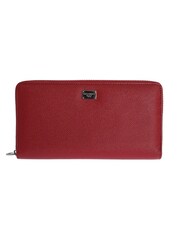 Dolce & Gabbana Red Dauphine Leather Zip Around Continental Wallet - Image 1 of 5