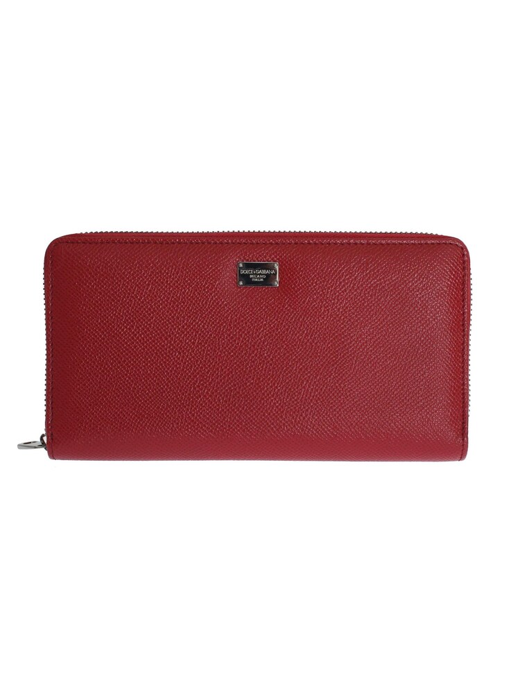 Dolce & Gabbana Red Dauphine Leather Zip Around Continental Wallet - Image 1 of 5
