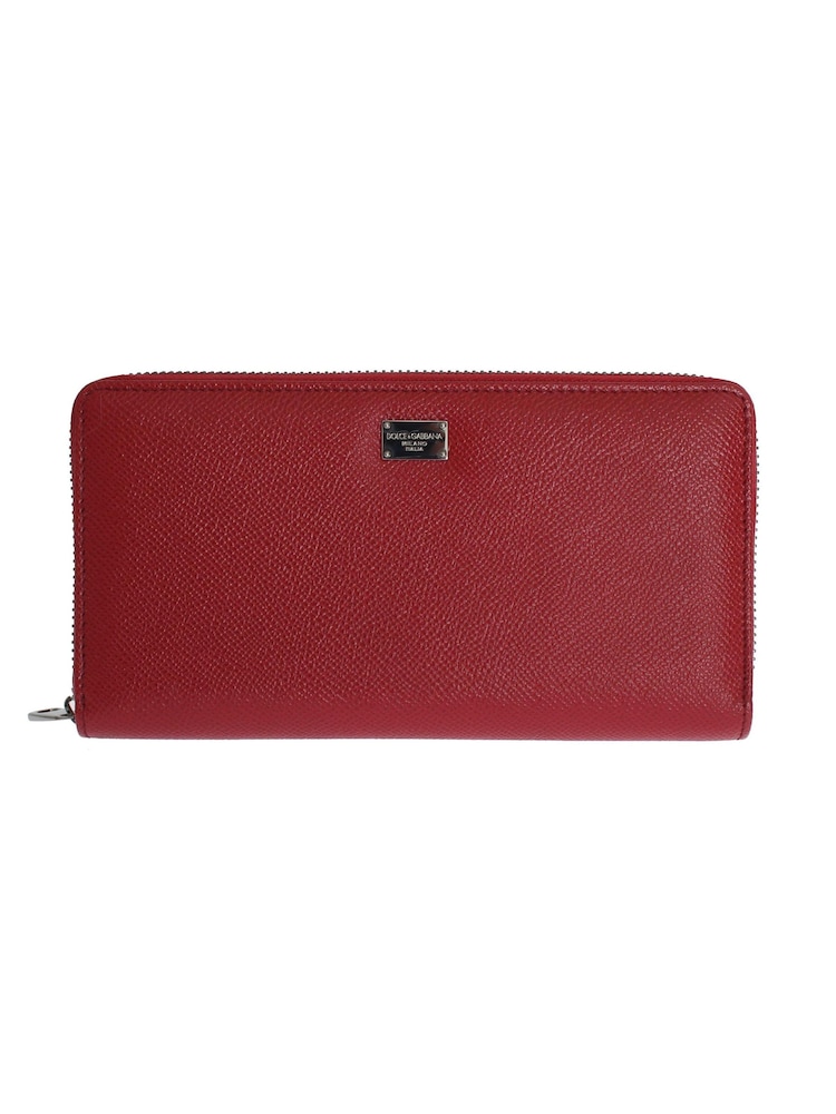 Dolce & Gabbana Red Dauphine Leather Zip Around Continental Wallet - Image 1 of 5 Dolce & Gabbana Red Dauphine Leather Zip Around Continental Wallet - Image 1 of 5