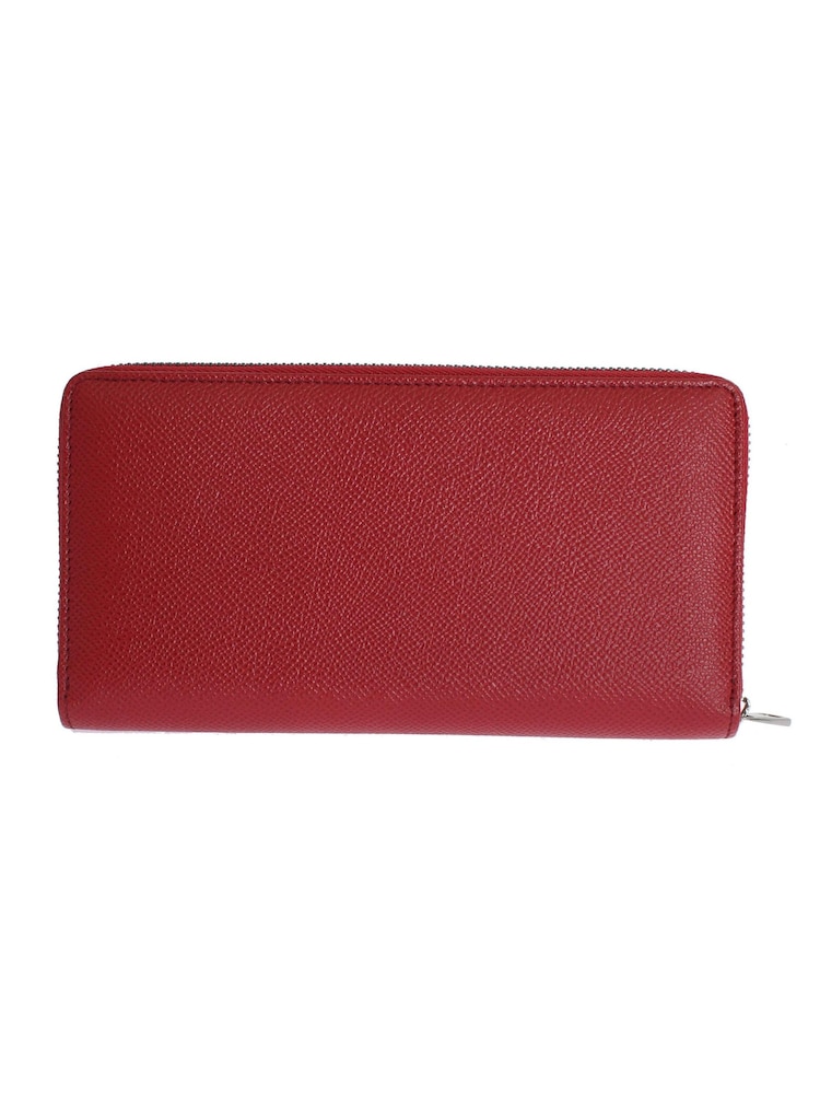 Dolce & Gabbana Red Dauphine Leather Zip Around Continental Wallet - Image 2 of 5
