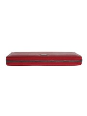 Dolce & Gabbana Red Dauphine Leather Zip Around Continental Wallet - Image 3 of 5