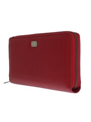 Dolce & Gabbana Red Dauphine Leather Zip Around Continental Wallet - Image 5 of 5