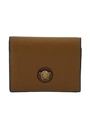 Versace Brown Compact Calf Leather Wallet with Medusa Logo Detail - Image 1 of 6