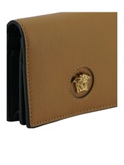Versace Brown Compact Calf Leather Wallet with Medusa Logo Detail - Image 4 of 6