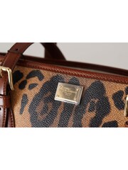 Dolce & Gabbana Leopard Pattern Shopping Tote Hand Bucket Brown Purse - Image 5 of 6