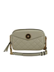 Versace White Small Leather Camera Cross-Body Bag with Gold Tone Hardware - Image 1 of 5