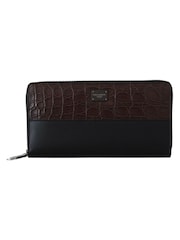 Dolce & Gabbana Black Zip Around Continental Clutch Exotic Leather Wallet - Image 1 of 5