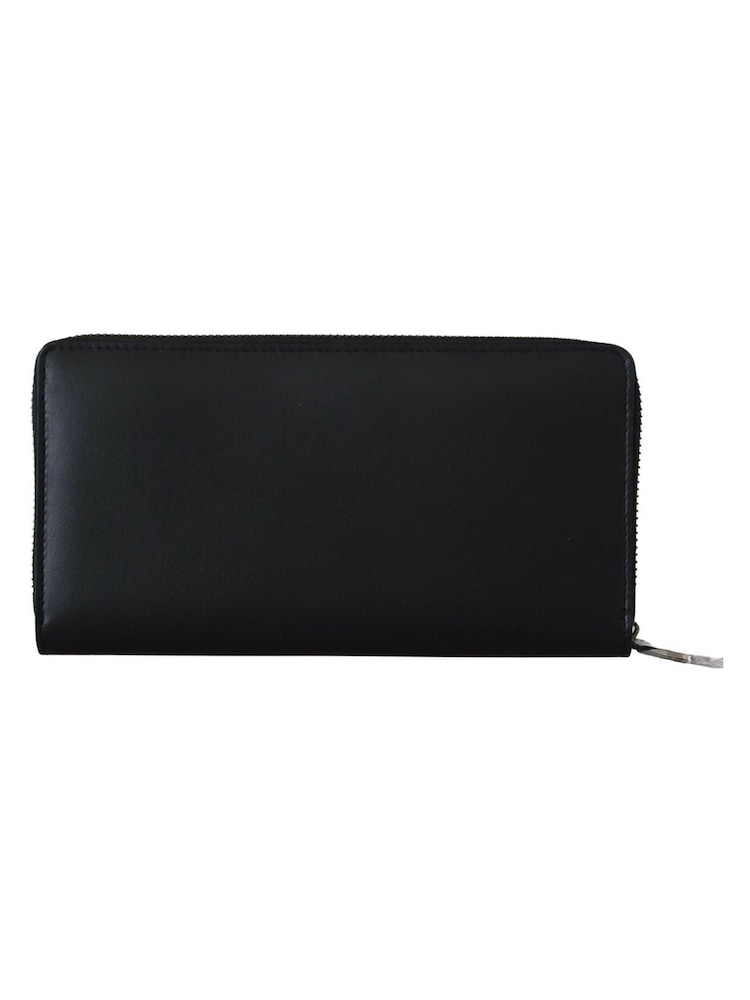 Dolce & Gabbana Black Zip Around Continental Clutch Exotic Leather Wallet - Image 2 of 5