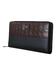 Dolce & Gabbana Black Zip Around Continental Clutch Exotic Leather Wallet - Image 3 of 5