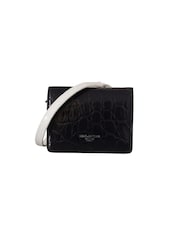 Dolce & Gabbana Blue White Caiman Leather Strap Card Holder Wallet - Image 1 of 6