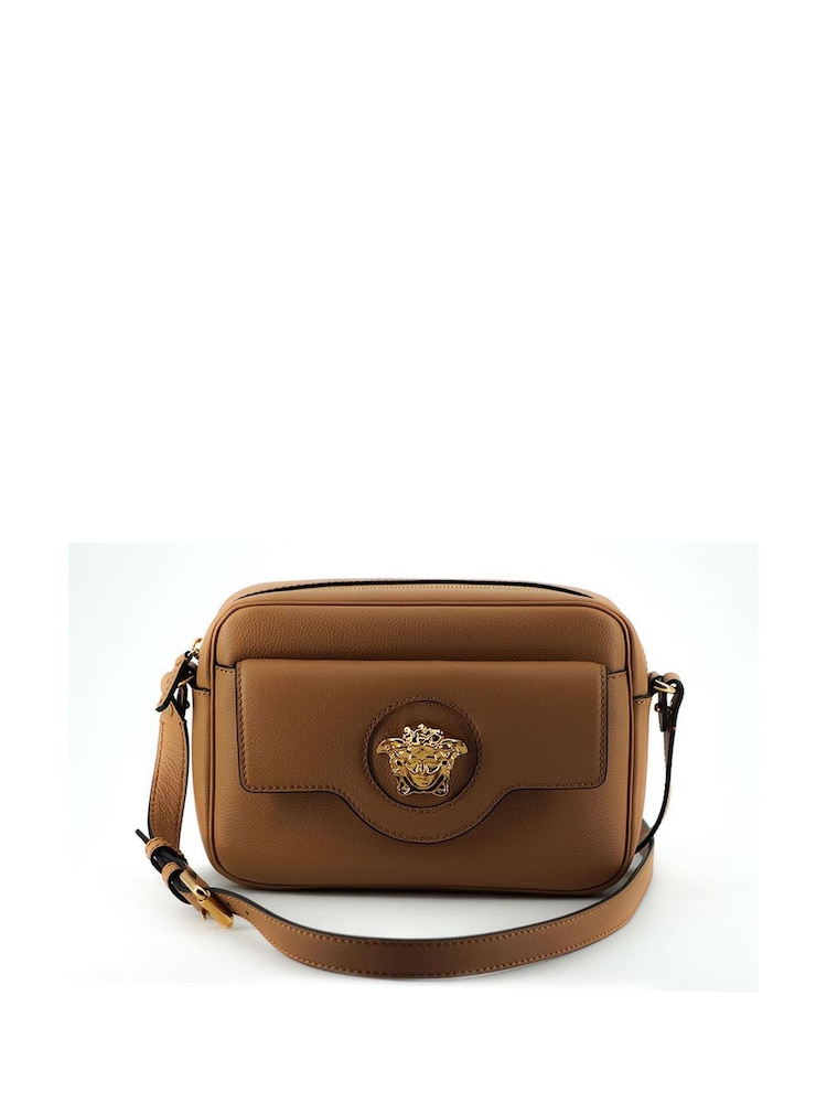 Versace Calf Leather Camera Shoulder Brown Bag - Image 1 of 4