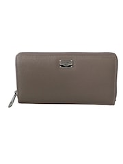 Dolce & Gabbana Brown Leather Zipper Continental Bill Card Coin Wallet - Image 1 of 4
