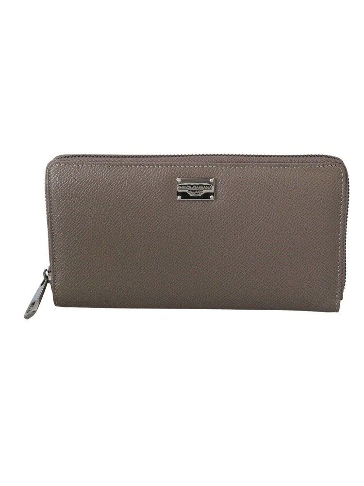 Dolce & Gabbana Brown Leather Zipper Continental Bill Card Coin Wallet - Image 1 of 4