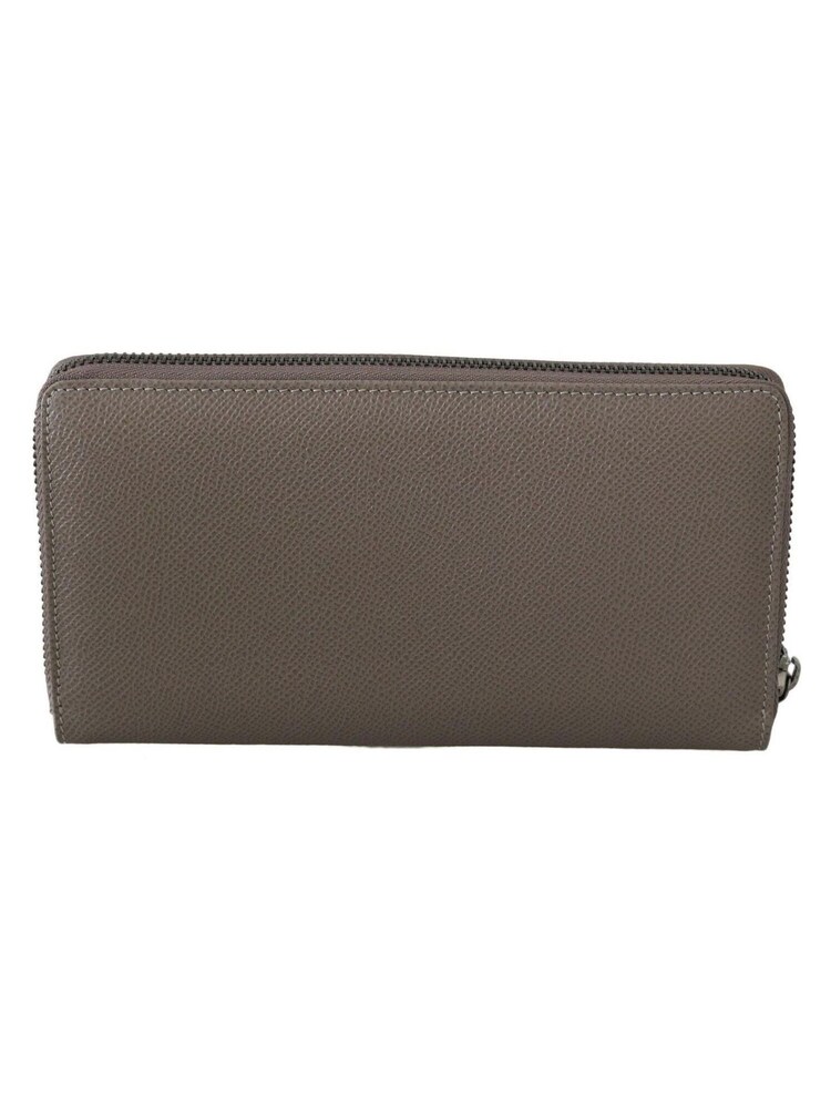 Dolce & Gabbana Brown Leather Zipper Continental Bill Card Coin Wallet - Image 2 of 4