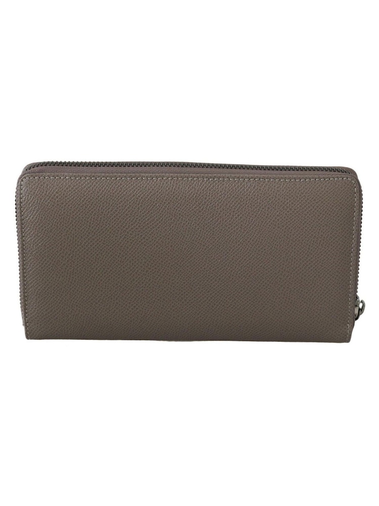 Dolce & Gabbana Brown Leather Zipper Continental Bill Card Coin Wallet - Image 2 of 4 Dolce & Gabbana Brown Leather Zipper Continental Bill Card Coin Wallet - Image 2 of 4