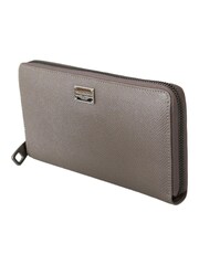 Dolce & Gabbana Brown Leather Zipper Continental Bill Card Coin Wallet - Image 3 of 4