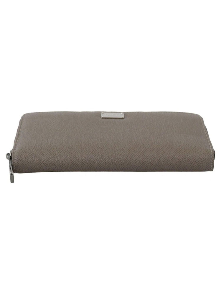 Dolce & Gabbana Brown Leather Zipper Continental Bill Card Coin Wallet - Image 4 of 4