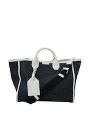 Dolce & Gabbana Blue White Blue Leather Shopping Tote Bag - Image 1 of 6