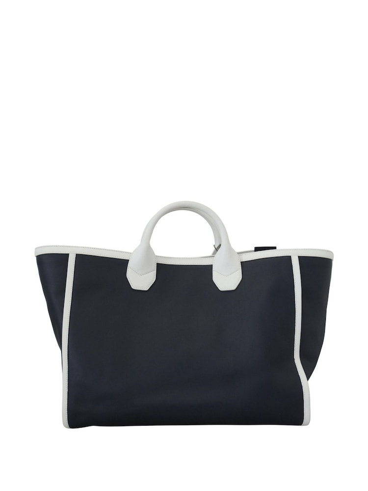 Dolce & Gabbana Blue White Blue Leather Shopping Tote Bag - Image 2 of 6