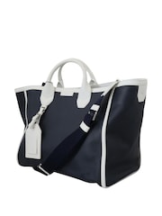 Dolce & Gabbana Blue White Blue Leather Shopping Tote Bag - Image 3 of 6