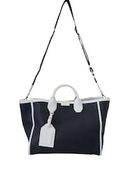 Dolce & Gabbana Blue White Blue Leather Shopping Tote Bag - Image 4 of 6