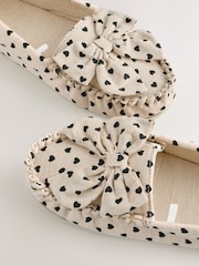Black/White Moccasin Bow Slippers - Image 5 of 7