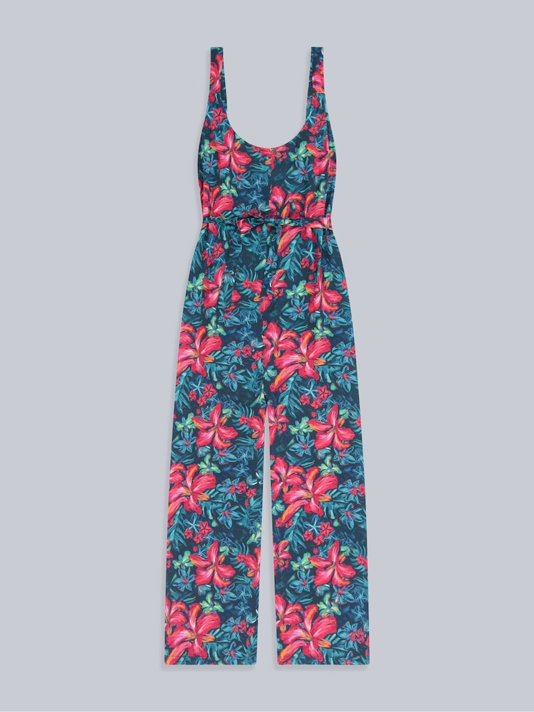 Animal Red Womens Flora EcoVero™ Capri Jumpsuit - Image 1 of 4