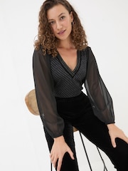 FatFace Margot Black Top - Image 3 of 5