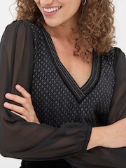 FatFace Margot Black Top - Image 4 of 5