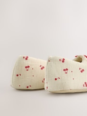 Ecru Cherries Linen Blend Ballet Slippers - Image 7 of 7