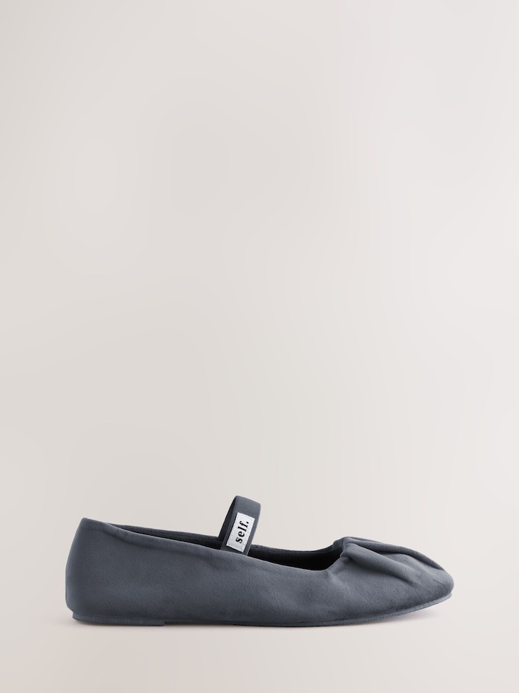 self. Charcoal Grey Ballet Slippers - Image 3 of 5