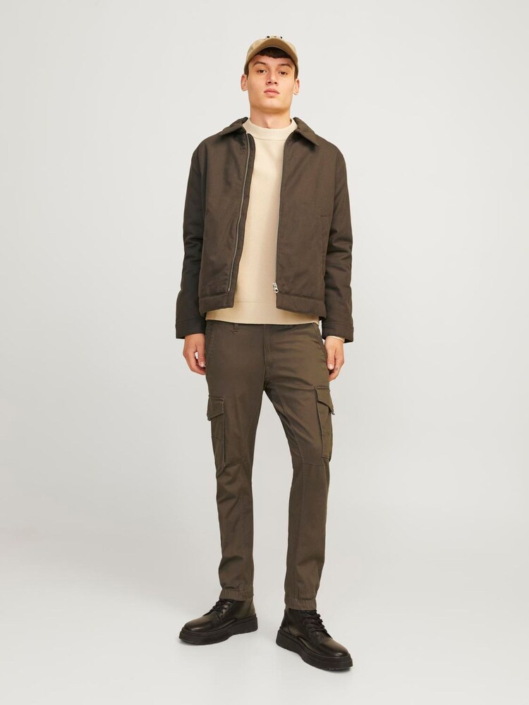 JACK & JONES Brown Slim Fit Cargo Trousers - Image 1 of 8 JACK & JONES Brown Slim Fit Cargo Trousers - Image 1 of 8