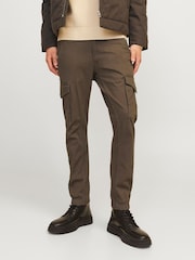 JACK & JONES Brown Slim Fit Cargo Trousers - Image 3 of 8
